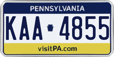PA license plate KAA4855