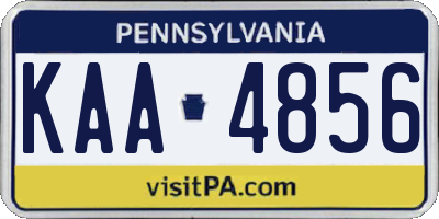 PA license plate KAA4856