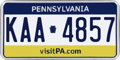 PA license plate KAA4857
