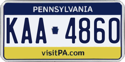 PA license plate KAA4860
