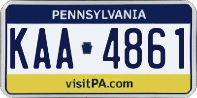 PA license plate KAA4861