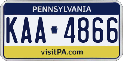 PA license plate KAA4866