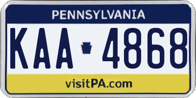 PA license plate KAA4868