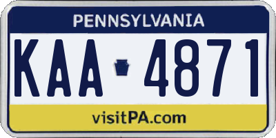 PA license plate KAA4871