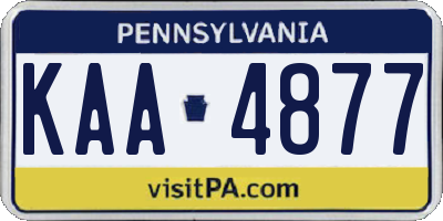 PA license plate KAA4877