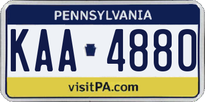 PA license plate KAA4880