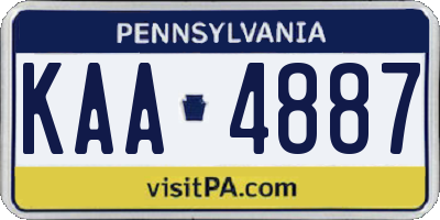 PA license plate KAA4887