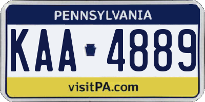 PA license plate KAA4889