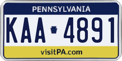 PA license plate KAA4891