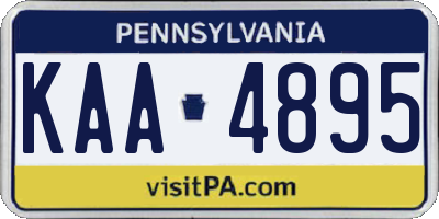 PA license plate KAA4895