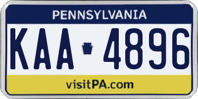 PA license plate KAA4896