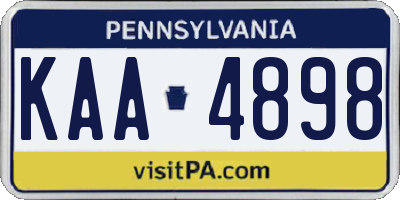 PA license plate KAA4898
