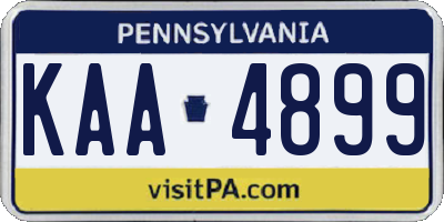 PA license plate KAA4899