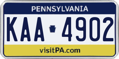 PA license plate KAA4902