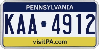 PA license plate KAA4912