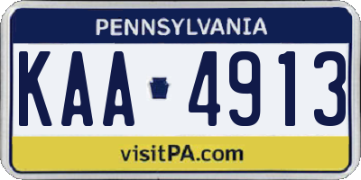 PA license plate KAA4913