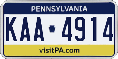 PA license plate KAA4914