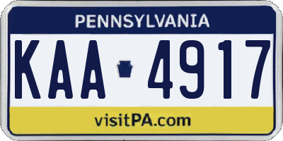 PA license plate KAA4917