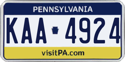 PA license plate KAA4924