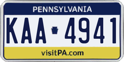 PA license plate KAA4941