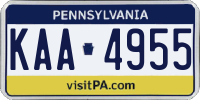 PA license plate KAA4955
