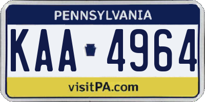 PA license plate KAA4964