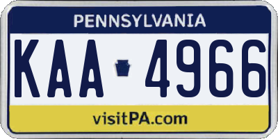 PA license plate KAA4966