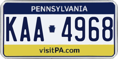 PA license plate KAA4968