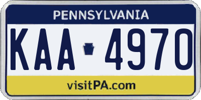 PA license plate KAA4970