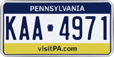 PA license plate KAA4971
