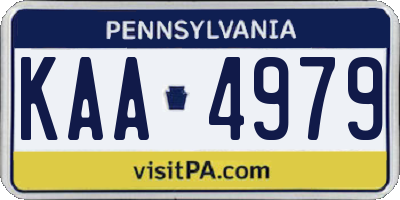 PA license plate KAA4979