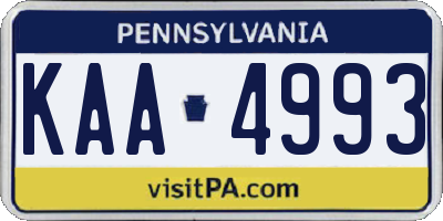 PA license plate KAA4993