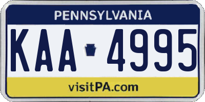 PA license plate KAA4995