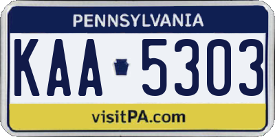 PA license plate KAA5303