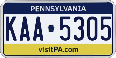 PA license plate KAA5305