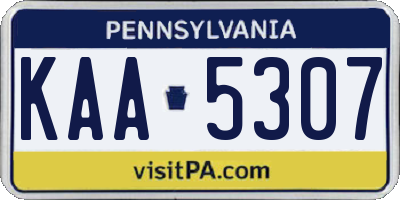 PA license plate KAA5307