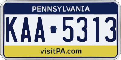 PA license plate KAA5313