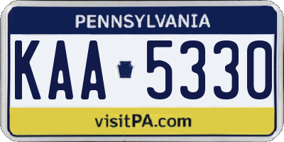 PA license plate KAA5330