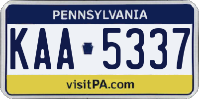 PA license plate KAA5337