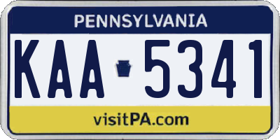 PA license plate KAA5341