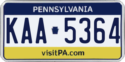 PA license plate KAA5364