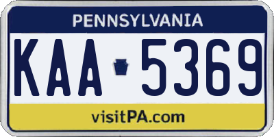 PA license plate KAA5369