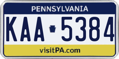 PA license plate KAA5384