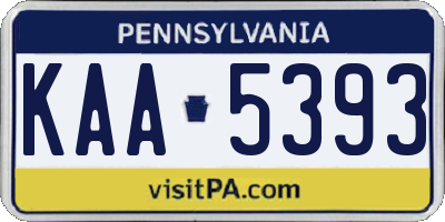 PA license plate KAA5393