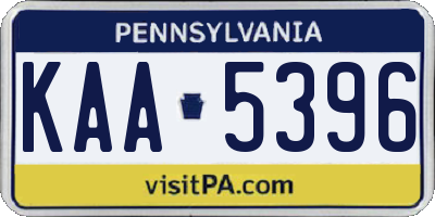 PA license plate KAA5396