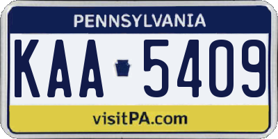 PA license plate KAA5409