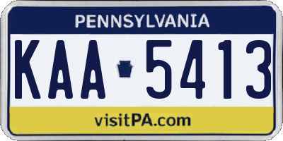 PA license plate KAA5413