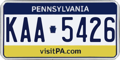 PA license plate KAA5426