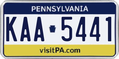 PA license plate KAA5441