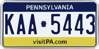 PA license plate KAA5443